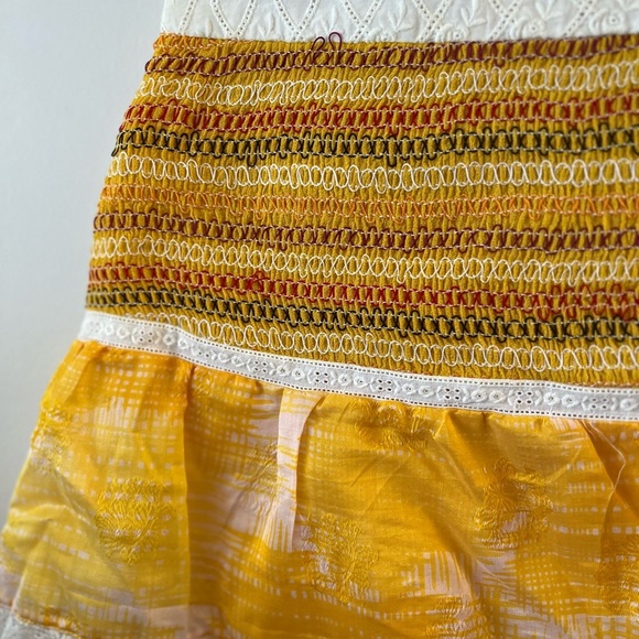 CUSTO Barcelona Eyelet Multicolored Stitching Skirt - Picture 8 of 15